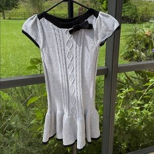 Gymboree girls 7 sparkle silver and black party Sweater Dress